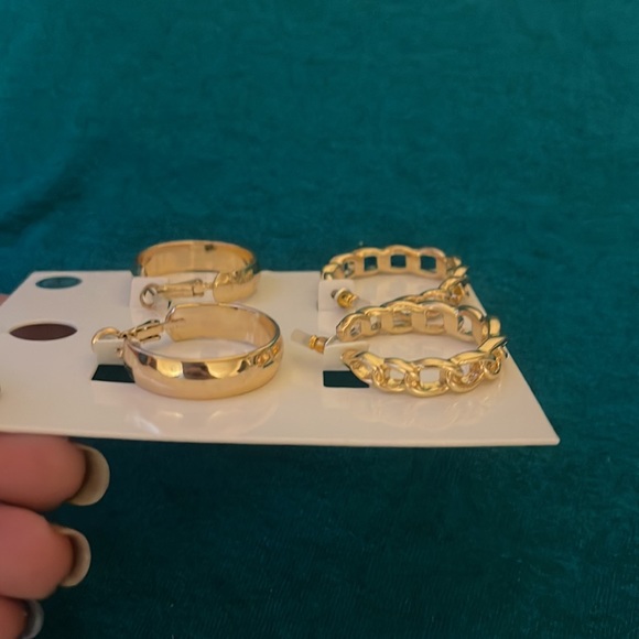 Forever 21 gold toned hoops set - Picture 2 of 2